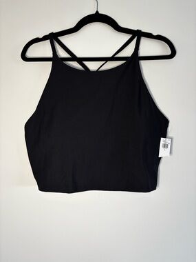 Old Navy Black Strappy Sports Bra Crop Tank